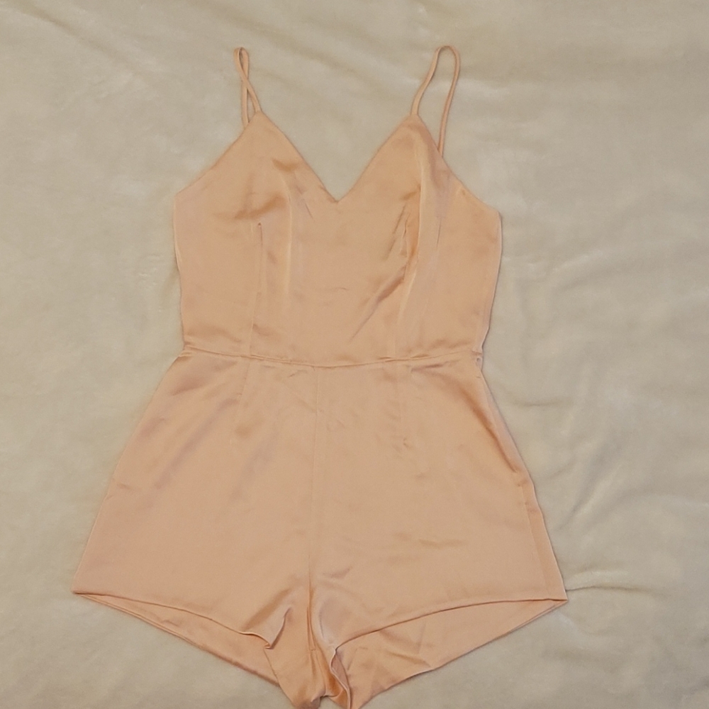 Satin Peach Romper